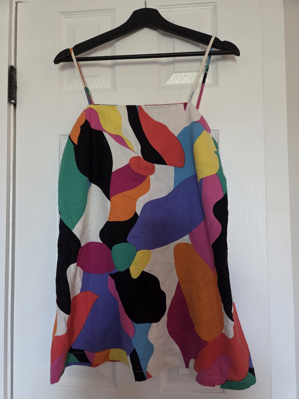 Multicolor Abstract Mini Linen Dress